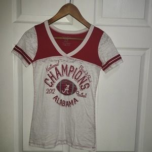 Alabama Crimson Tide 2012 National Champions RED Logo short Sleeve Small #044